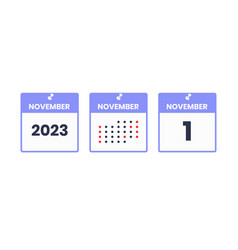 November 1 Calendar Design Icon 2023 Calendar