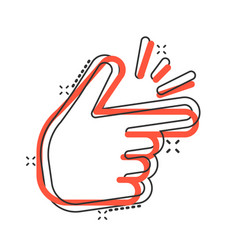 Finger Snap Gesture Icon In Comic Style