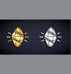 Gold And Silver Magic Stone Icon Isolated On Black