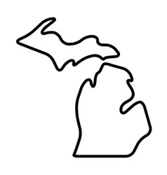 Michigan Black Outline Map State Of Usa