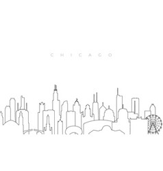 Outline Chicago Skyline Trendy Template