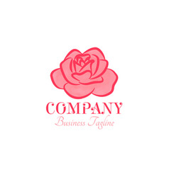 Red Rose Flower Logo Design