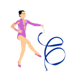 Rhythmic Gymnastics Lady With Ribbon Athlete Girl