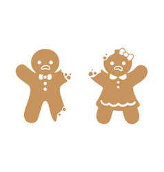 Sad Gingerbread Man And Girl With Bite Icon