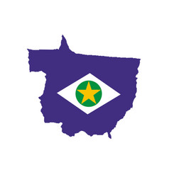 Mato Grosso Map Flag Silhouette