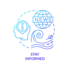 Stay Informed Blue Gradient Concept Icon