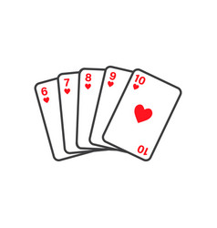 Straight Flush Hearts From Six To Ten