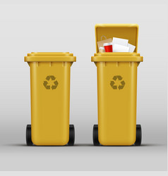 Yellow Recycle Bins