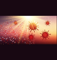 Abstract Banner With Abstract Virus Cells Covid 19