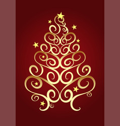 Abstract Golden Christmas Tree