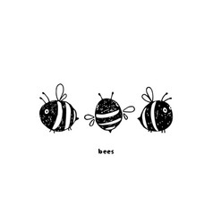 Hand Drawn Bees