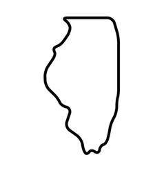 Illinois Black Outline Map State Of Usa