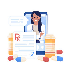 Online Prescription For Drugs Flat Concept