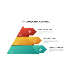 Pyramid Infographic Template With 3 List Options