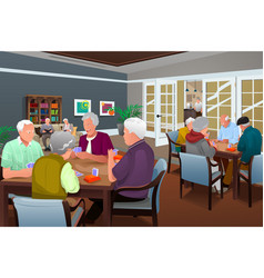 Elderly People Playing Cards