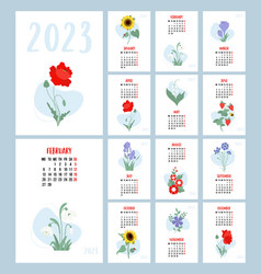 Floral Printable Calendar 2023 Flower Snowdrops