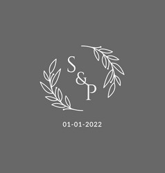 Initial Letter Sp Monogram Wedding Logo