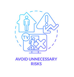 Avoid Unnecessary Risks Blue Gradient Concept Icon