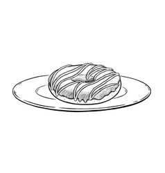 Sketch Of Donut On Plate