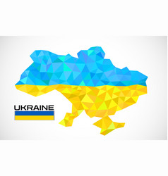 Ukraine Map In Geometric Polygonal Style On White