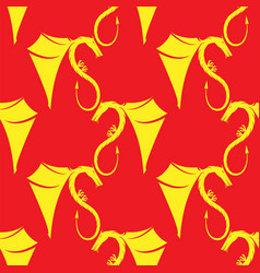 Yellow Magic Dragon Icon Seamless Pattern Isolated