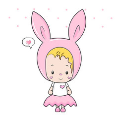 Baby In Pink Bunny Costume