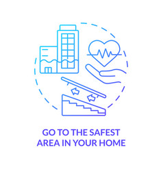 Go To Safest Area In Home Blue Gradient Concept