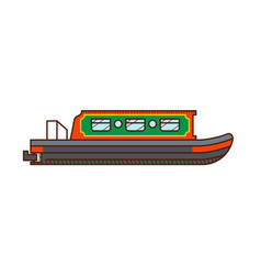 Narrow Boat Icon Boat Side View