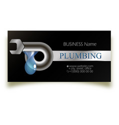 Plumbing Repair And Service Business Card Concept