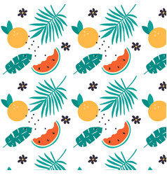 Colorful Tropical Fruits Seamless Pattern