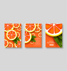 Sliced Grapefruits Poster Set