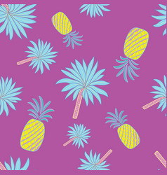 Palm Tree An Pine Apples Seamless Pattern