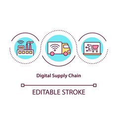 Digital Supply Chain Concept Icon