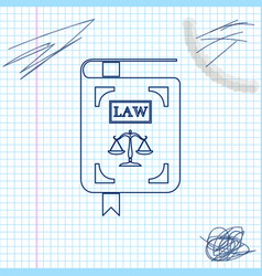 Law Book Statute Book With Scales Justice Line