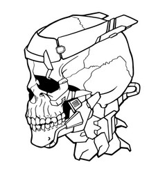 Skull Cyber Head In Suite