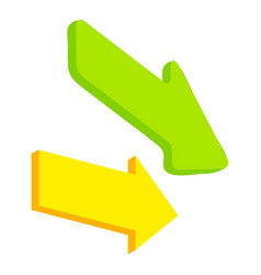 Directional Sign Icon Isometric Two