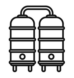 Factory Tanks Icon Outline Milk Cheese