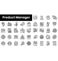 Set Of Outline Product Manager Icons