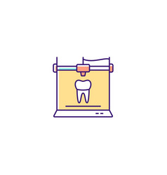 3d Printing For Dentistry Rgb Color Icon