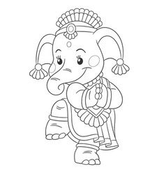 Elephant Coloring Book Page For Kids