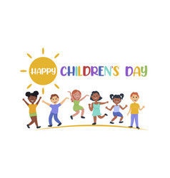 Happy Children Day Cheerful Children