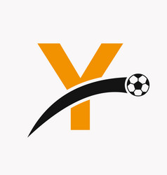 Football Logo On Letter Y With Moving