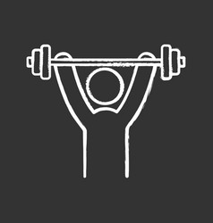 Man Training With Barbell Chalk Icon