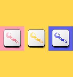 Isometric Magic Staff Icon Isolated On Pink