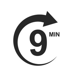 9 Min Countdown Sign Nine Minutes Icon