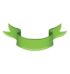 Green Ribbon Template Blank Curved Cartoon Flag