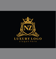 Initial Nz Letter Royal Luxury Logo Template