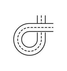 Road Line Icon Highway Interchange Or Street Turn