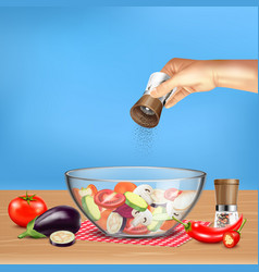 Salad In Glass Bowl