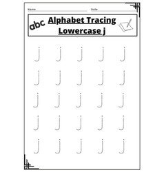 Alphabet Tracing Lower Case J Worksheet